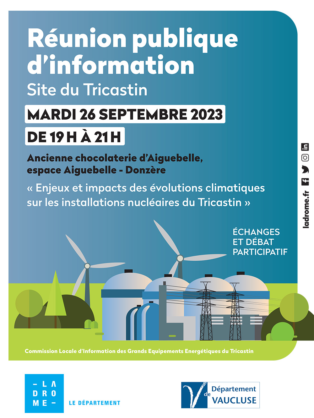 Affiche réunion publique d'information - CLIGEET Tricastin