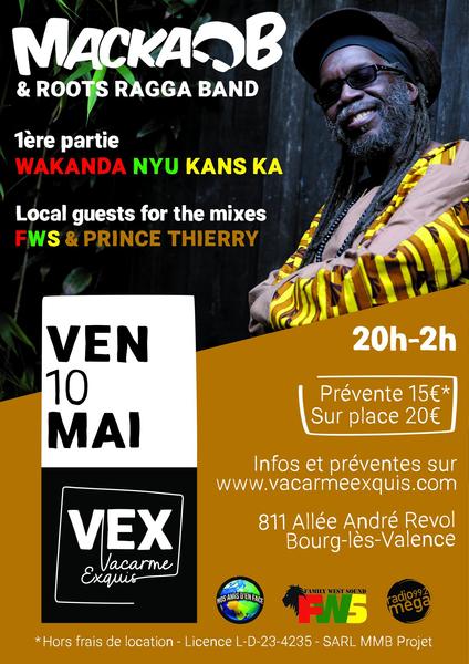 Concerts live : Macka B & Roots Ragga Band + WAKANDA Nyu Kans KA – Le Vacarme Exquis