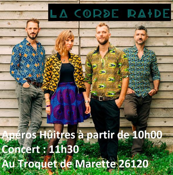 Apéro Huîtres Concert avec « La Corde raide » – Le Troquet de Marette