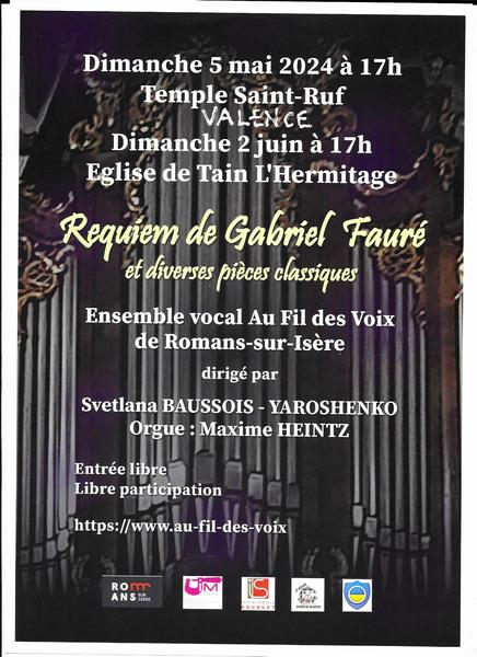 Concert-chorale : « Requiem de Gabriel Fauré et diverses pièces classiques »