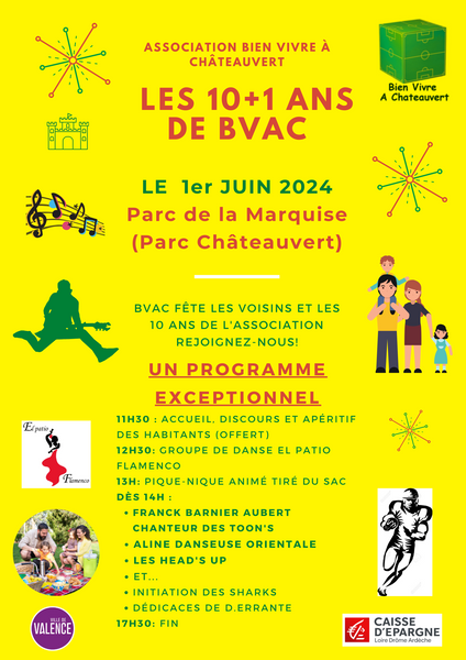 L’anniversaire des 10 + 1 an de l’association Bien Vivre A Châteauvert (BVAC)