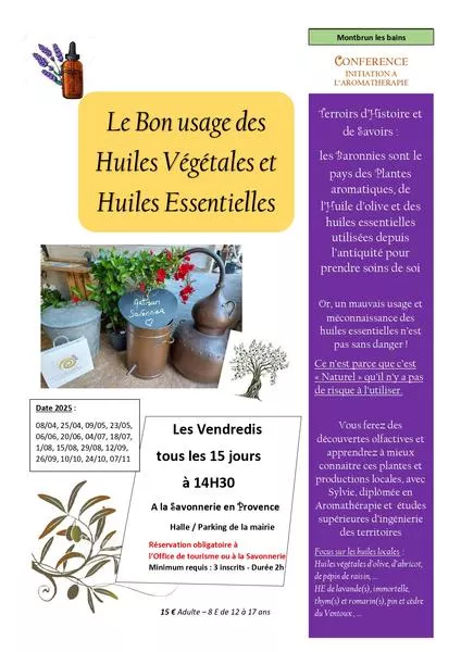 Initiation au bon usage des huiles essentielles et végétales