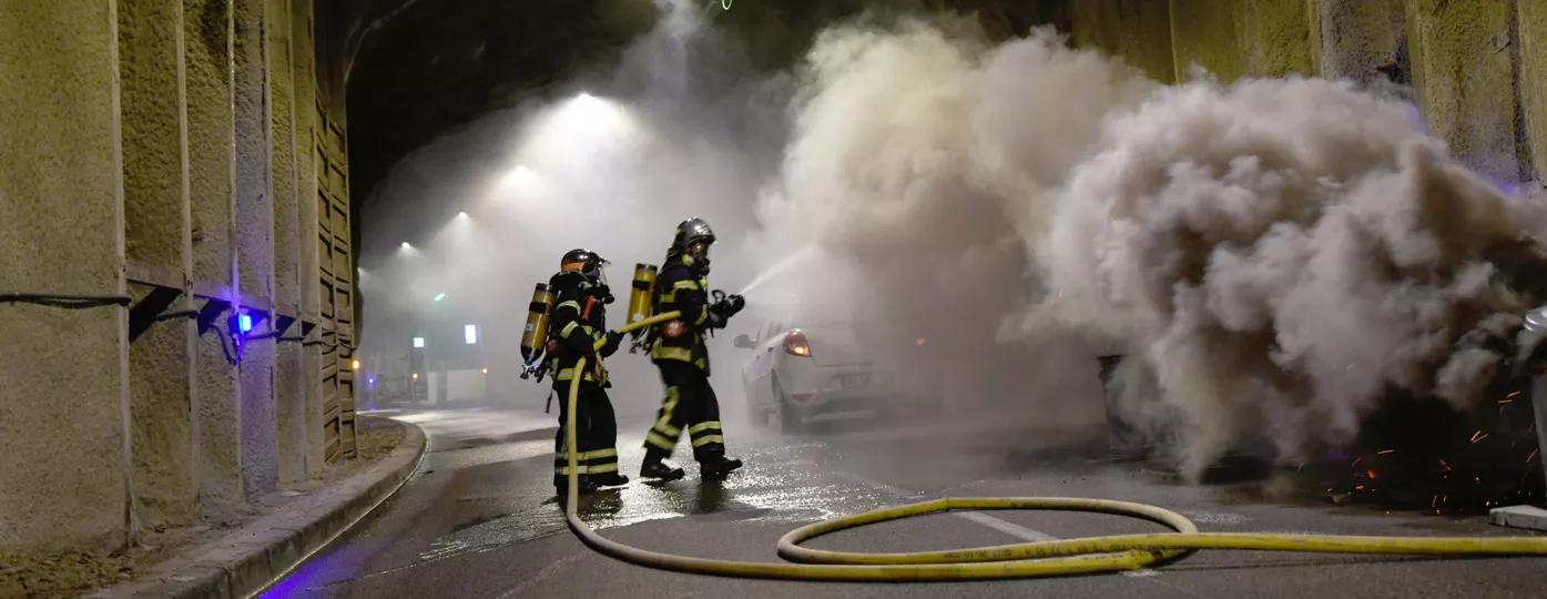 Exercice incendie au tunnel de Boulc