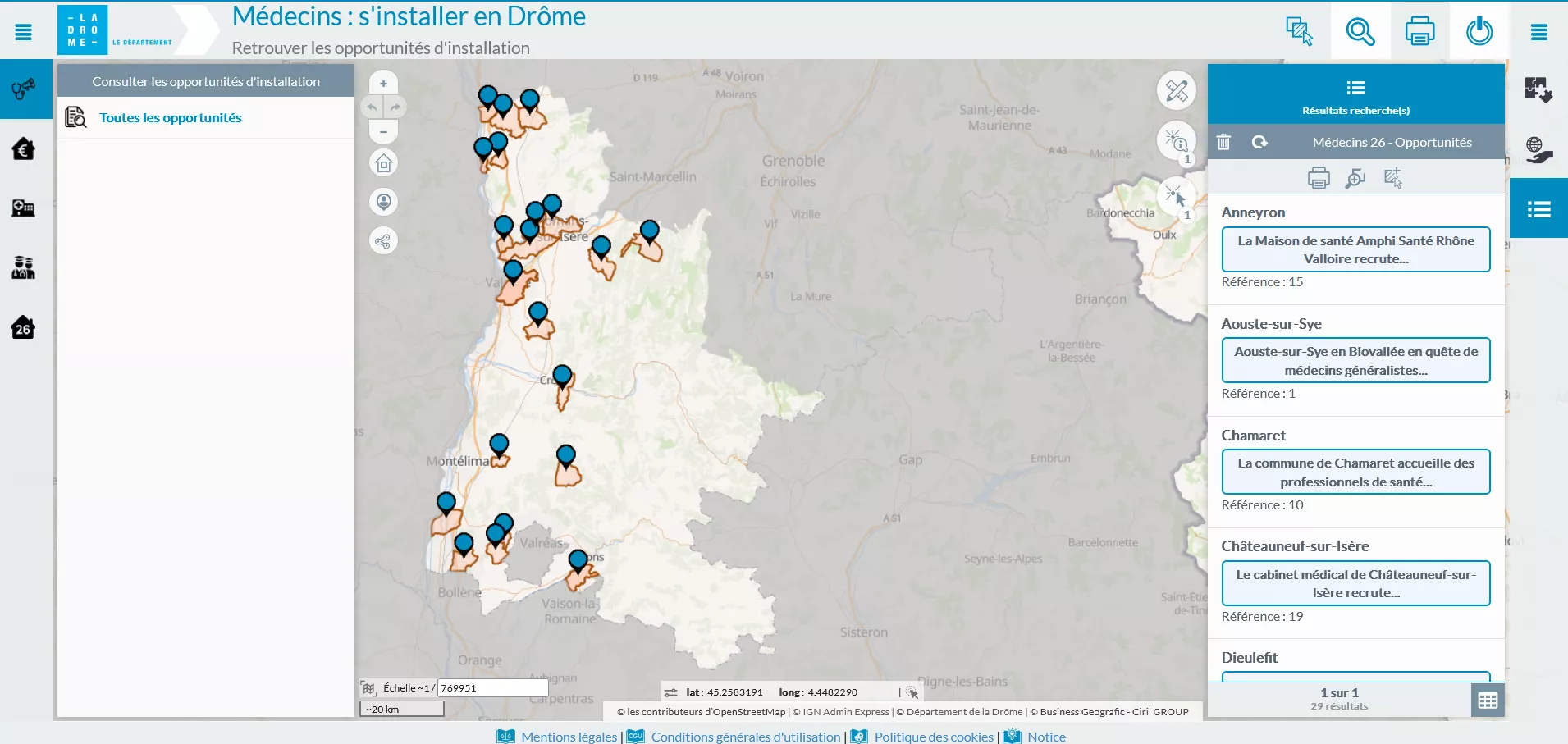 Cliquez pour accéder à la carte des opportunités