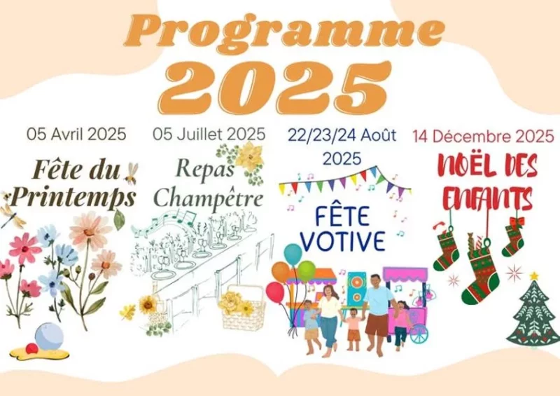 Programme 2025 du comité des fêtes de Saint-Gervais-sur-Roubion