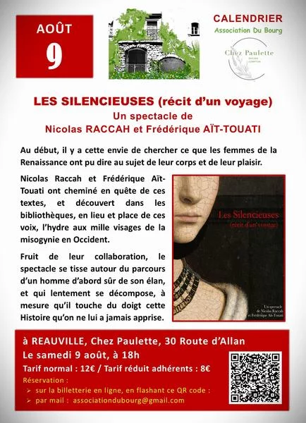 Les SILENCIEUSES (récit d’un voyage) : une pièce de théatre de Nicolas RACCAH et Frédérique AÏT-TOUATI