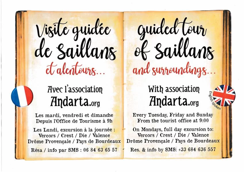 Visite guidée de Saillans et alentours avec « Andarta »