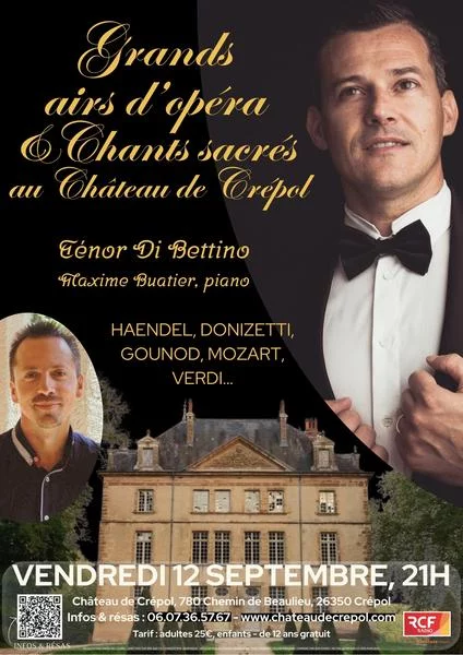 Concert lyrique du Ténor Di Bettino et son pianiste Maxime Buatier : « Grands airs d’opéra et chants sacrés »