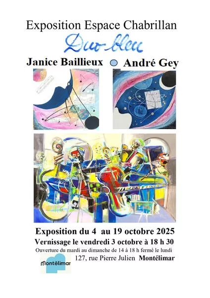 Exposition Duo Bleu de Janice BAILLIEUX et André GEY