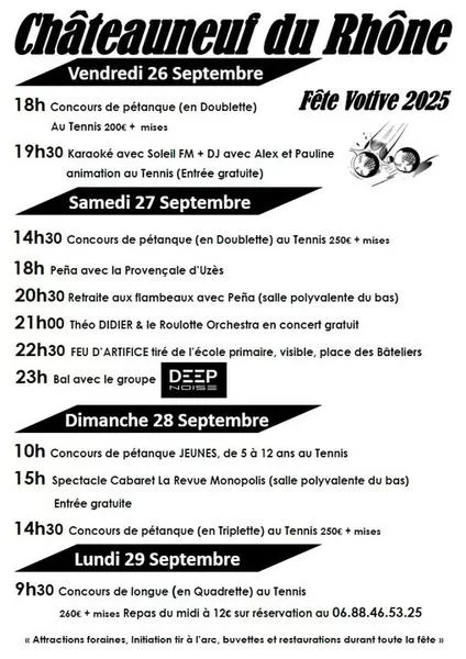 Fête votive Châteauneuf du Rhône