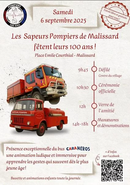 Les sapeurs pompiers de Malissard fêtent leurs 100 ans