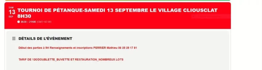Tournoi de pétanque