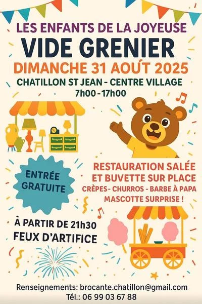 Vide grenier et feu d’artifice en soirée