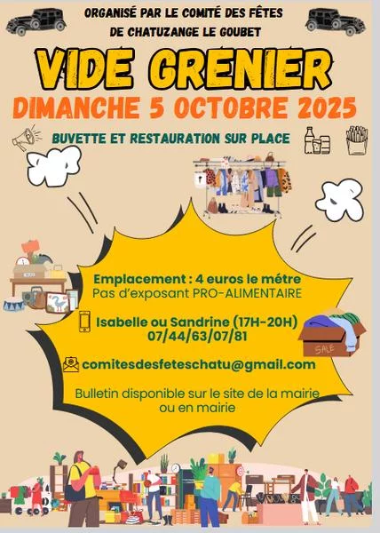 Vide-grenier d’automne du Comité des fêtes de CHATUZANGE LE GOUBET