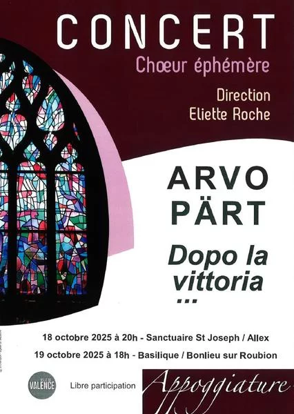 Concert Arvo Pärt , ensemble vocal ephémère Appoggiature