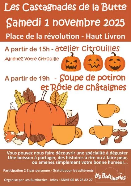 Les Castagnades de la Butte – Ateliers citrouilles et Soirée Soupe !