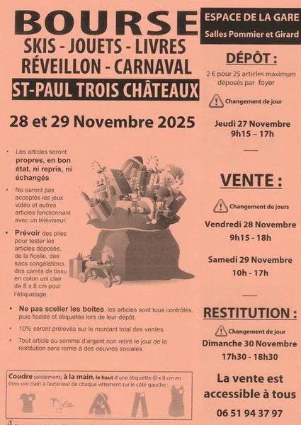 Bourse aux jouets, skis