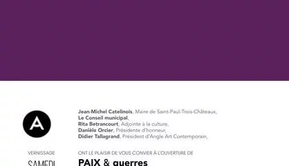 Exposition de Cristine Guinamand : « PAIX et guerres »