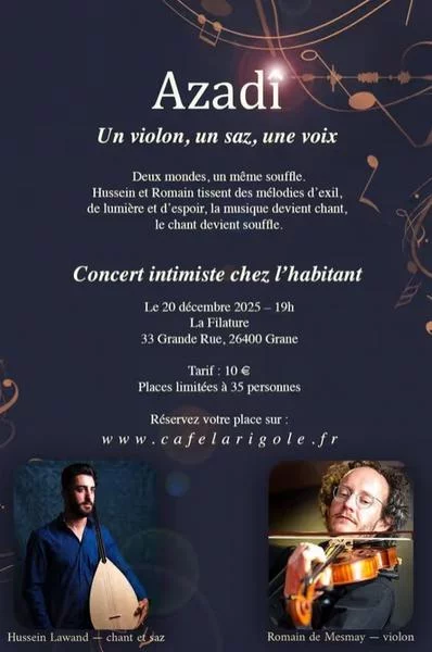 Concert Azadî – Un violon, un saz, une voix