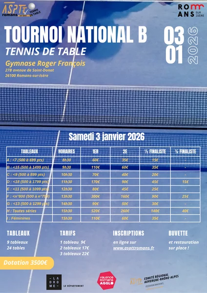 Tournoi national B de tennis de table