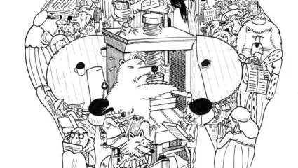 Exposition L’ours et les hirondelles à la médiathèque