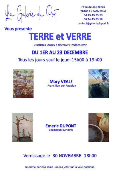 Exposition « Terre et Verre » à la Galerie du Port