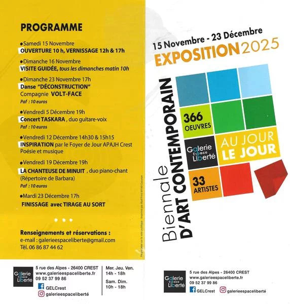 Expositions « Au jour le jour » – Biennale d’Art contemporain