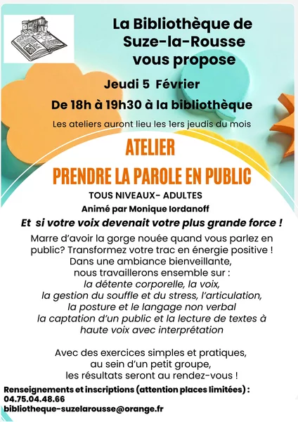 Atelier : « Prendre la parole en public »