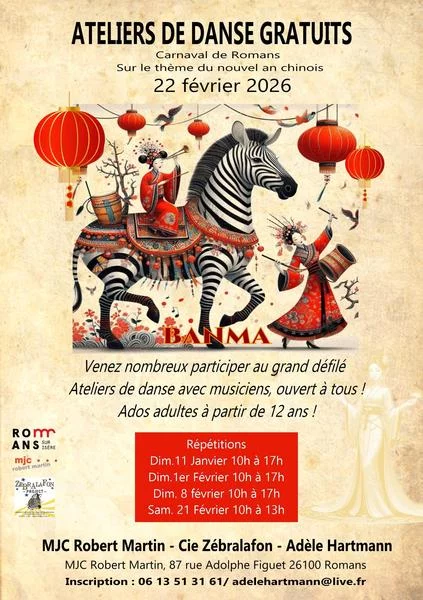 Ateliers de danse pour préparer le Carnaval de Romans 2026