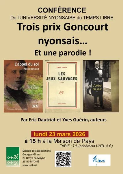 Conférence sur les Prix Goncourt nyonsais