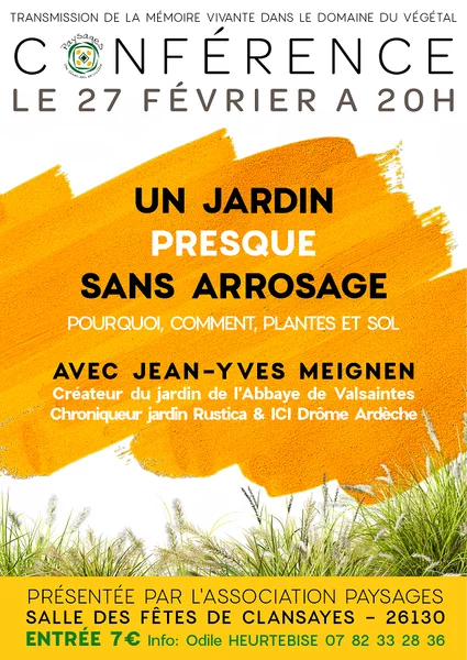 Conférence :  » un jardin presque sans arrosage »