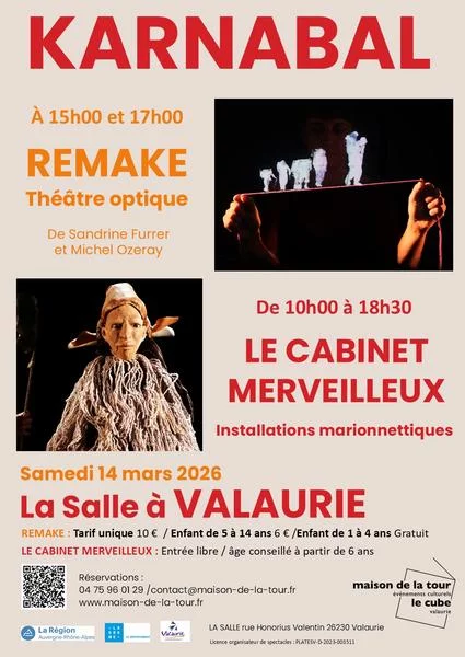 KARNABAL : « Remake » Théâtre optique et « Le cabinet merveilleux » installations marionnettiques