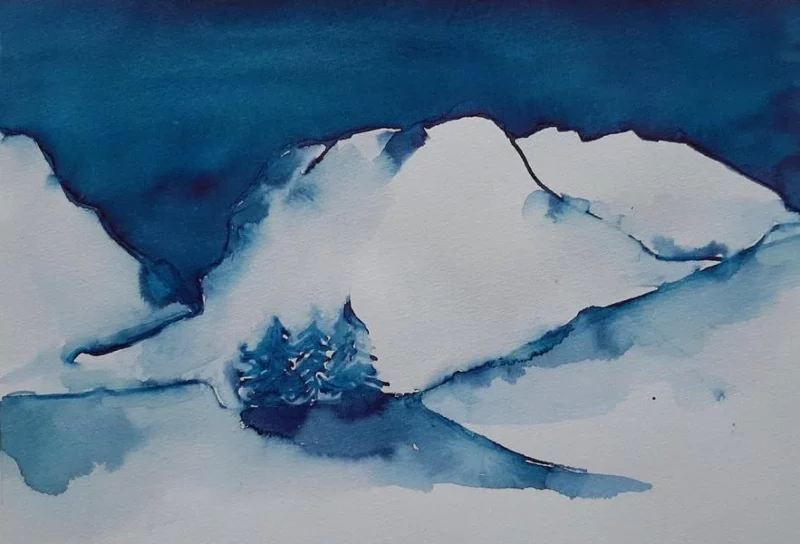 Exposition – « Bleus d&rsquo;hiver » – Encres de Nâni